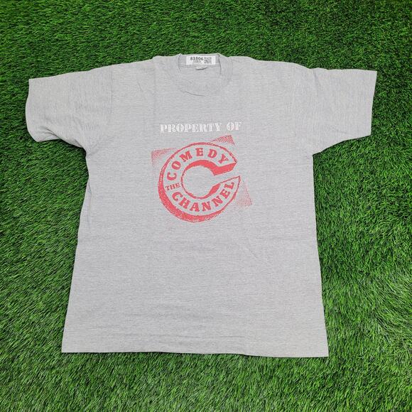 Vintage 90s Comedy Channel Shirt M/L 20x27 Gray TV-Show - Picture 1 of 12